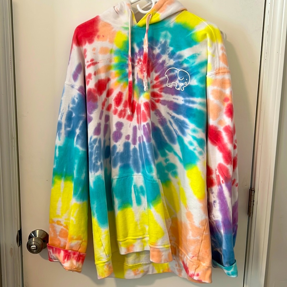 Ivory Ella Sweatshirt Hoodie Tie Dye